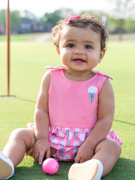 Pink Tee Time Bubble Romper