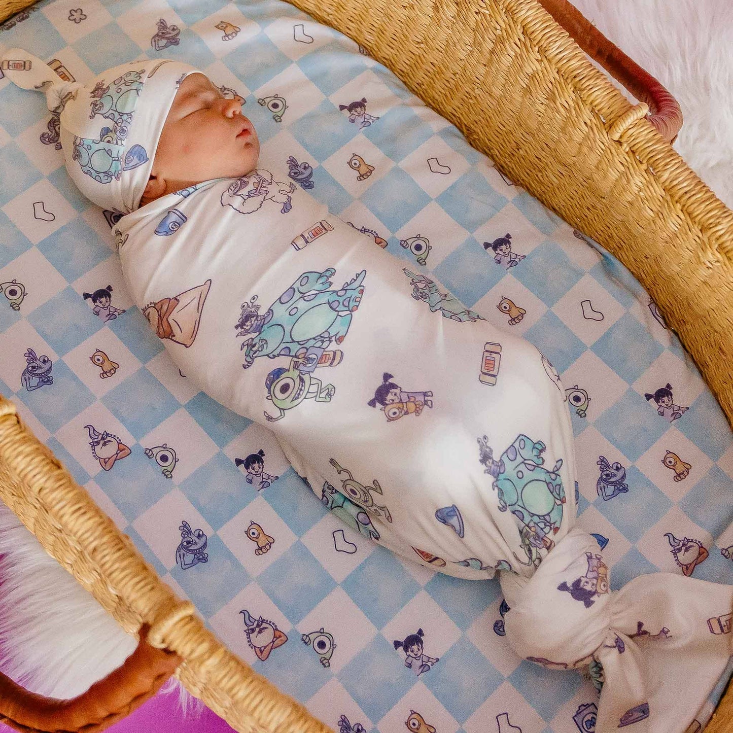 Monsters, Inc. Friends Knit Swaddle Blanket