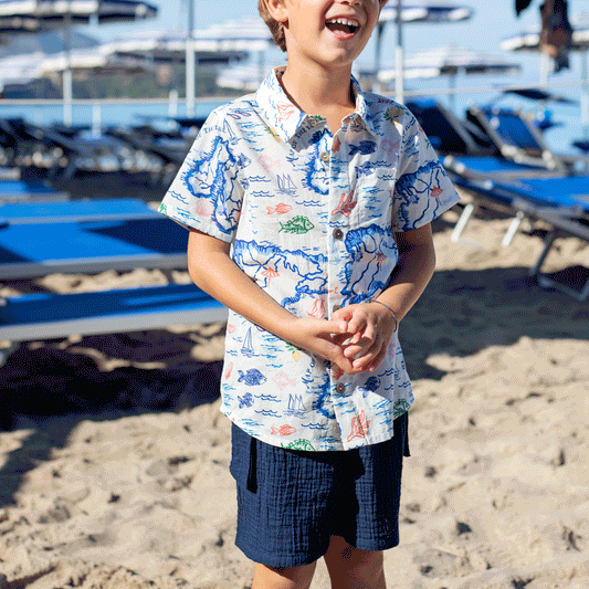 Boys Navy Pull-On Shorts