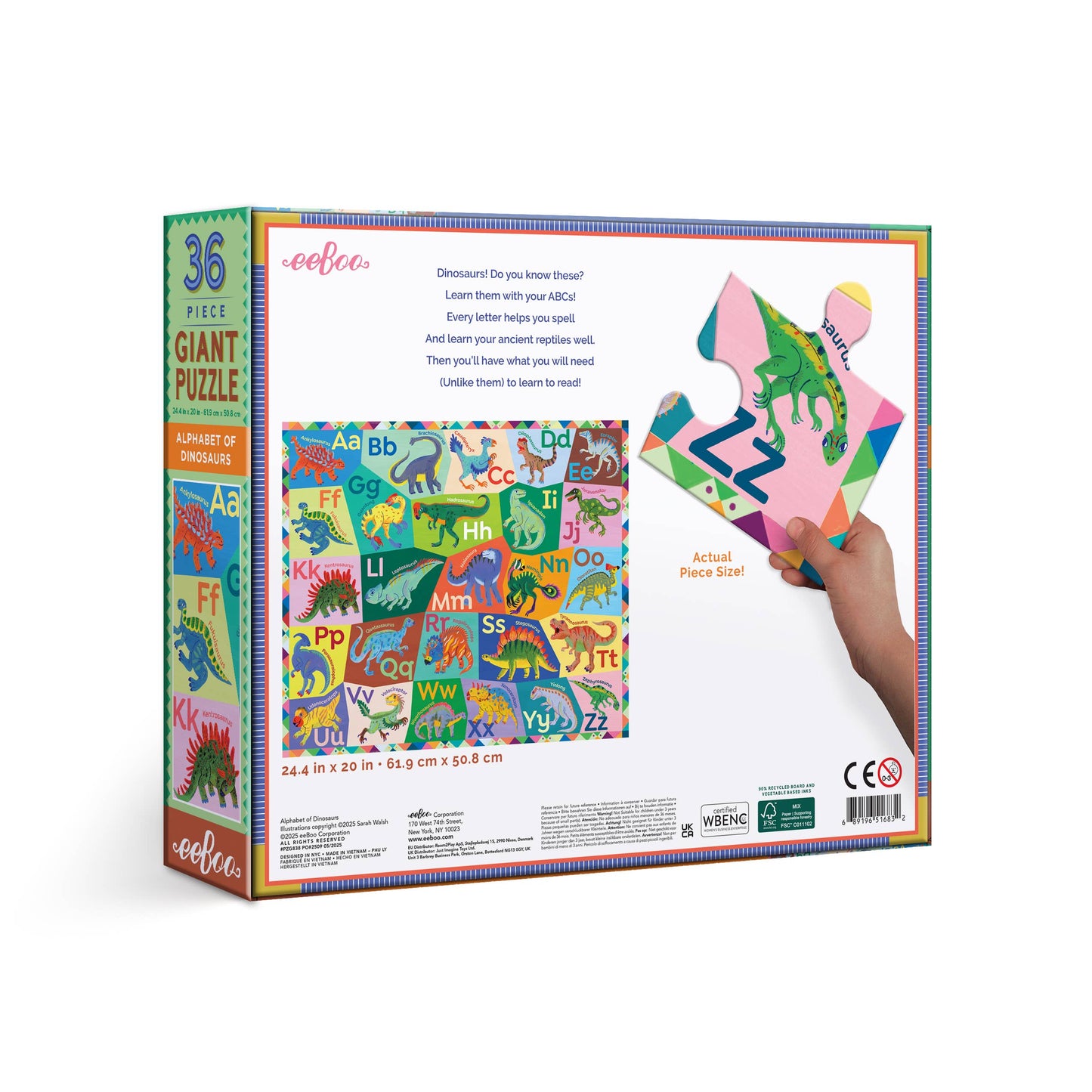 Alphabet of Dinosaurs 36 Pc Giant Puzzle