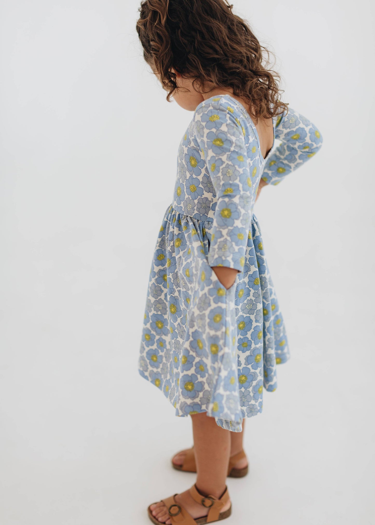 Twirl Dress in Periwinkle Meadow
