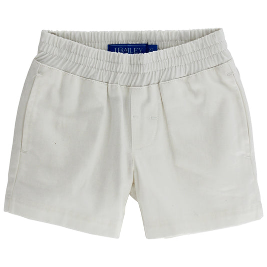 White Pull On Twill Shorts