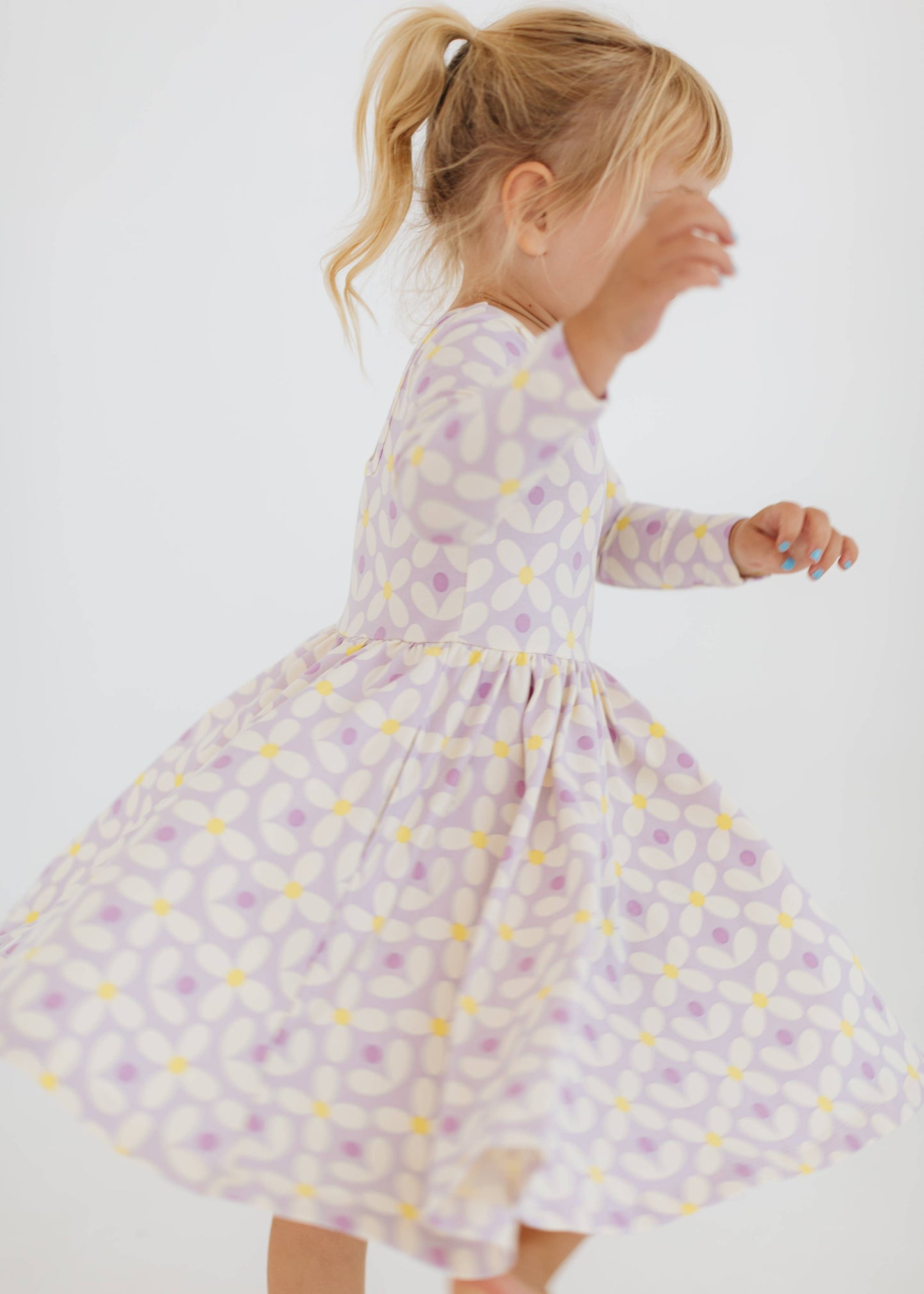 Twirl Dress in Pale Purple Petals