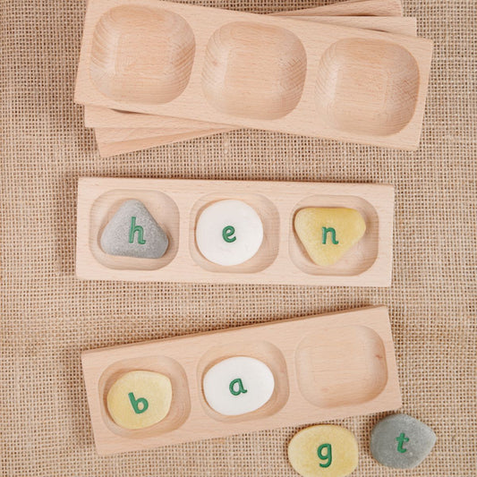 3 Pebble Word-Building Trays