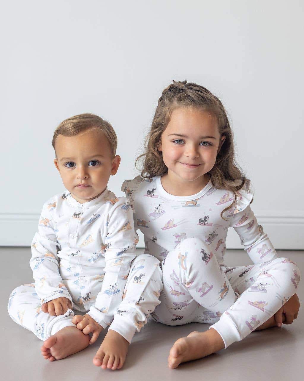 Ski Pups Boy Pima Baby Onesies Sleep & Play