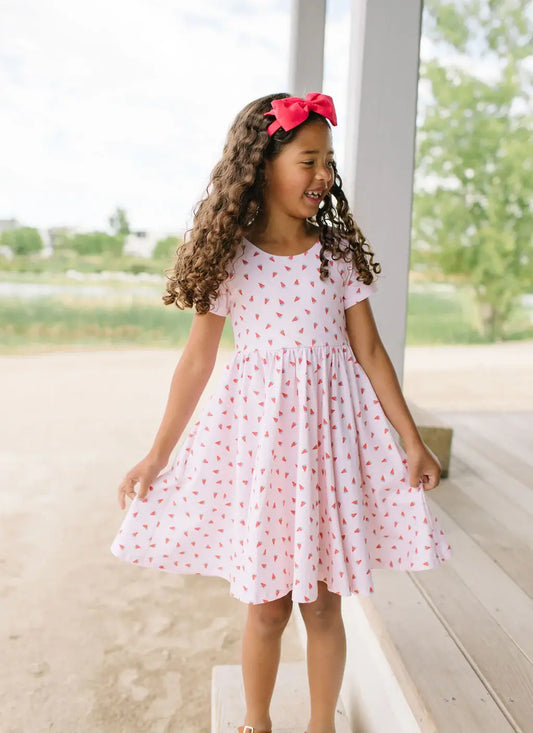 Classic Twirl Watermelon Dress
