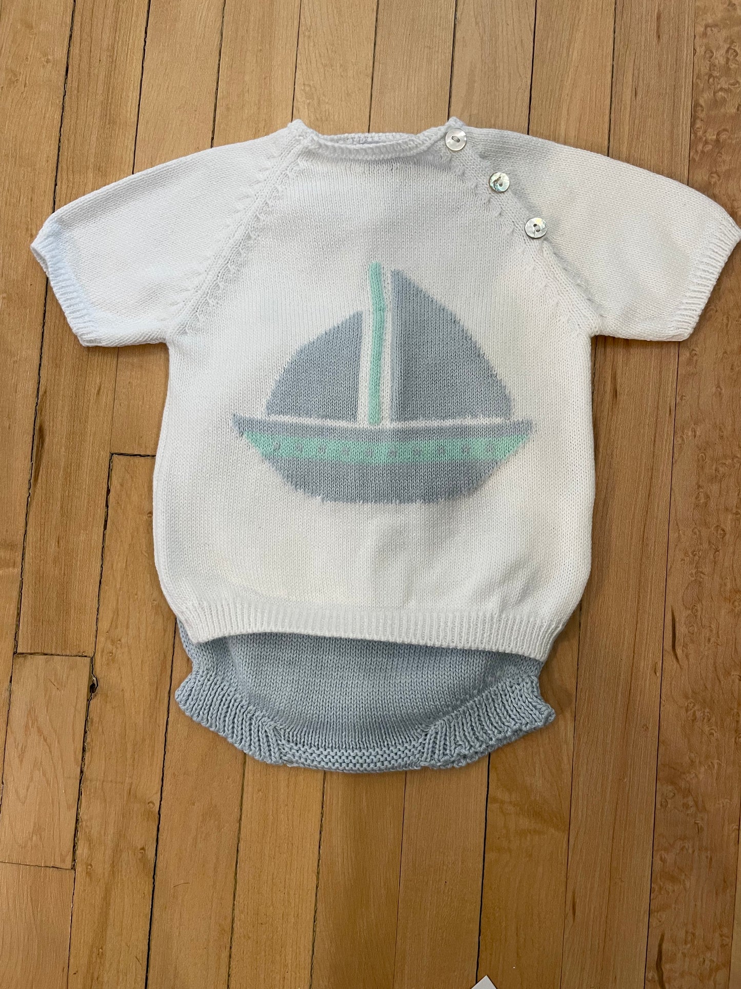 Sailboat Sweater Diaper Set