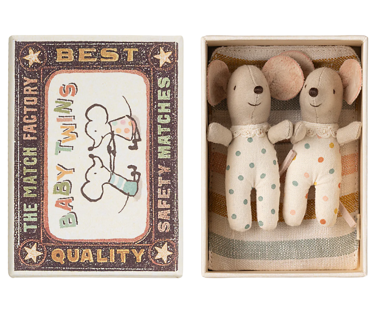 Twins Baby Mice in Matchbox