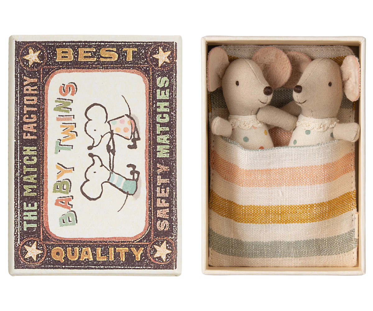 Twins Baby Mice in Matchbox