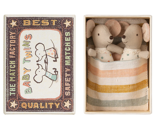 Twins Baby Mice in Matchbox