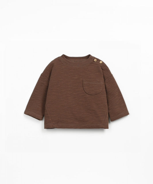Brown Ribbed LS Tee