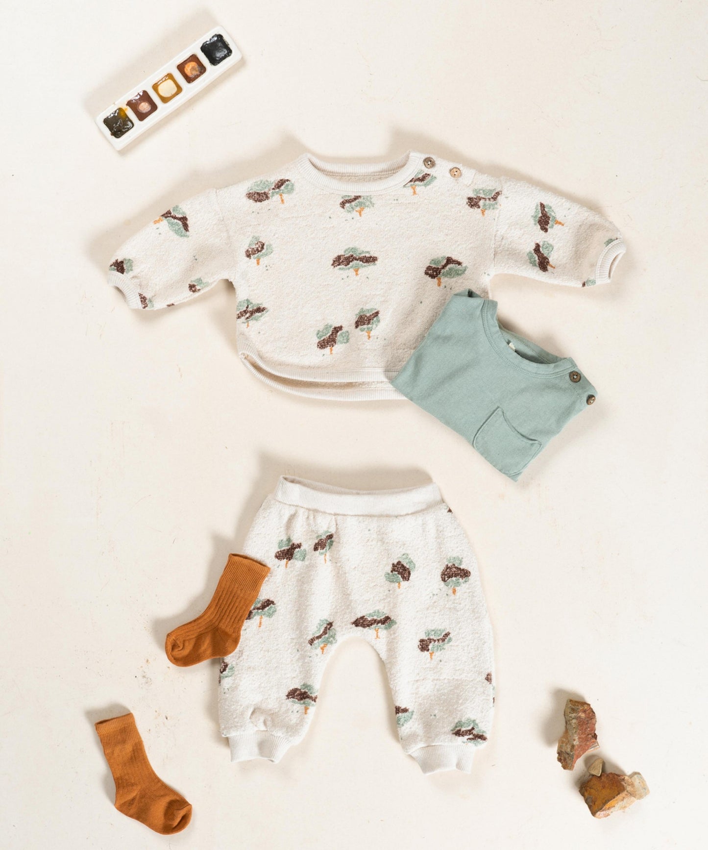 Tree Print Jersey Pants