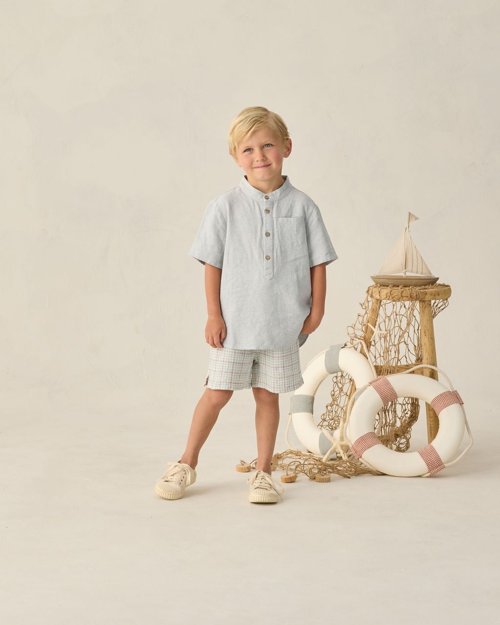 Light Blue Plaid Perry Shorts