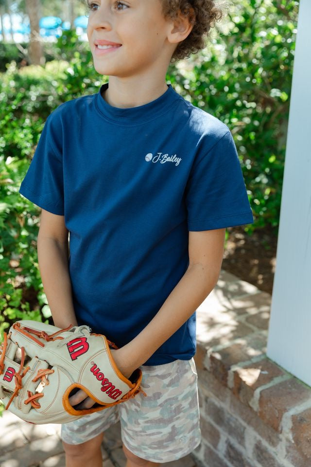 Baseball on Navy Tee