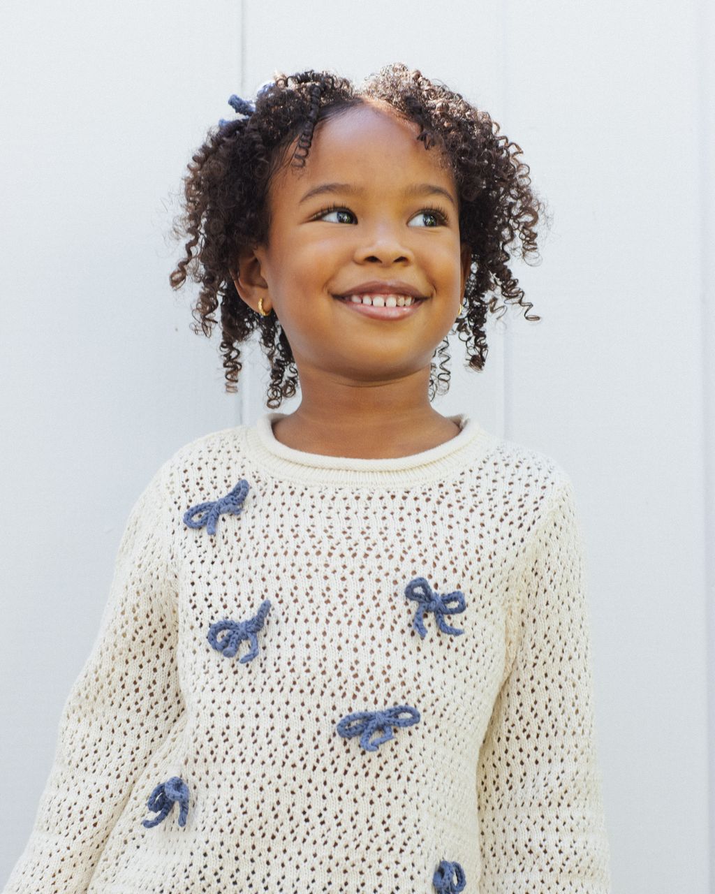 Crochet Knit Bows Pullover