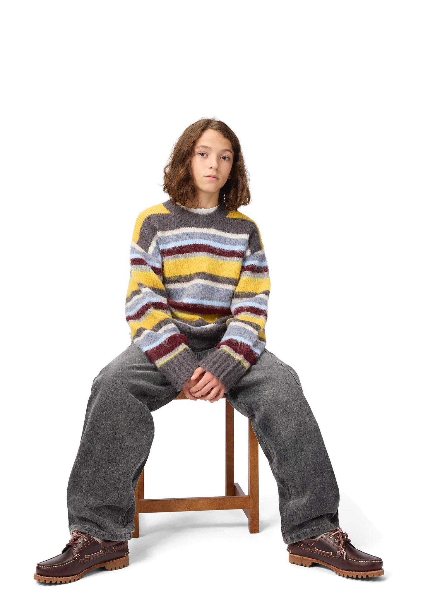 Brian Fuzzy Stripes Sweater