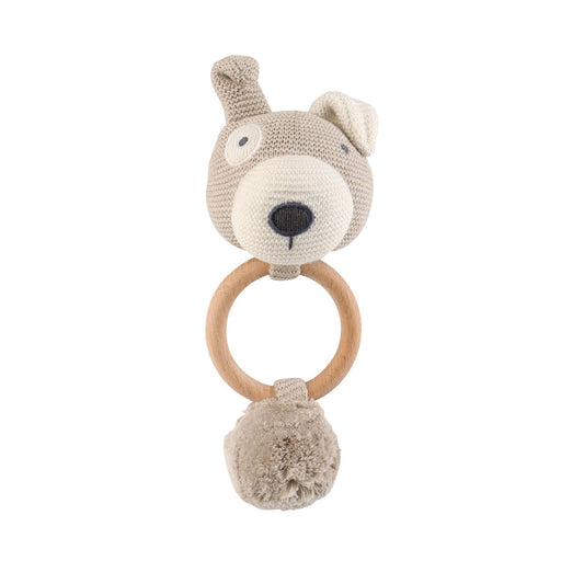 Organic Knit Dog Rattle in Oatmeal