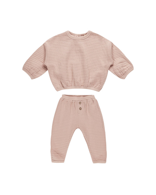 Textured Blush Sweat Suit