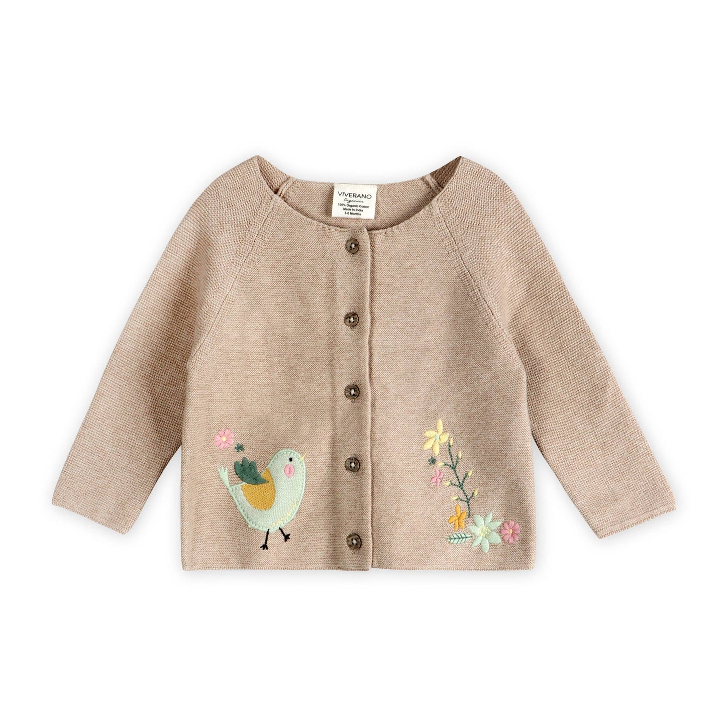 Bird Embroidered Baby Cardigan