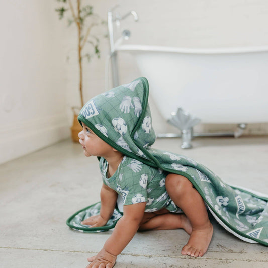 Kick Off Baby Knit Hooded Towel