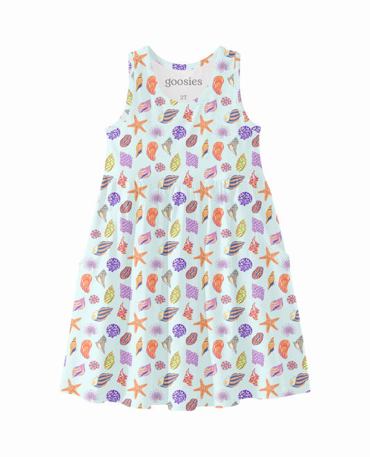Beach Seashells  - Sleeveless Pocket Dress