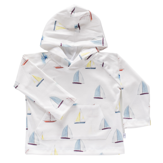 Organic Pocket Sailboats Hoodie
