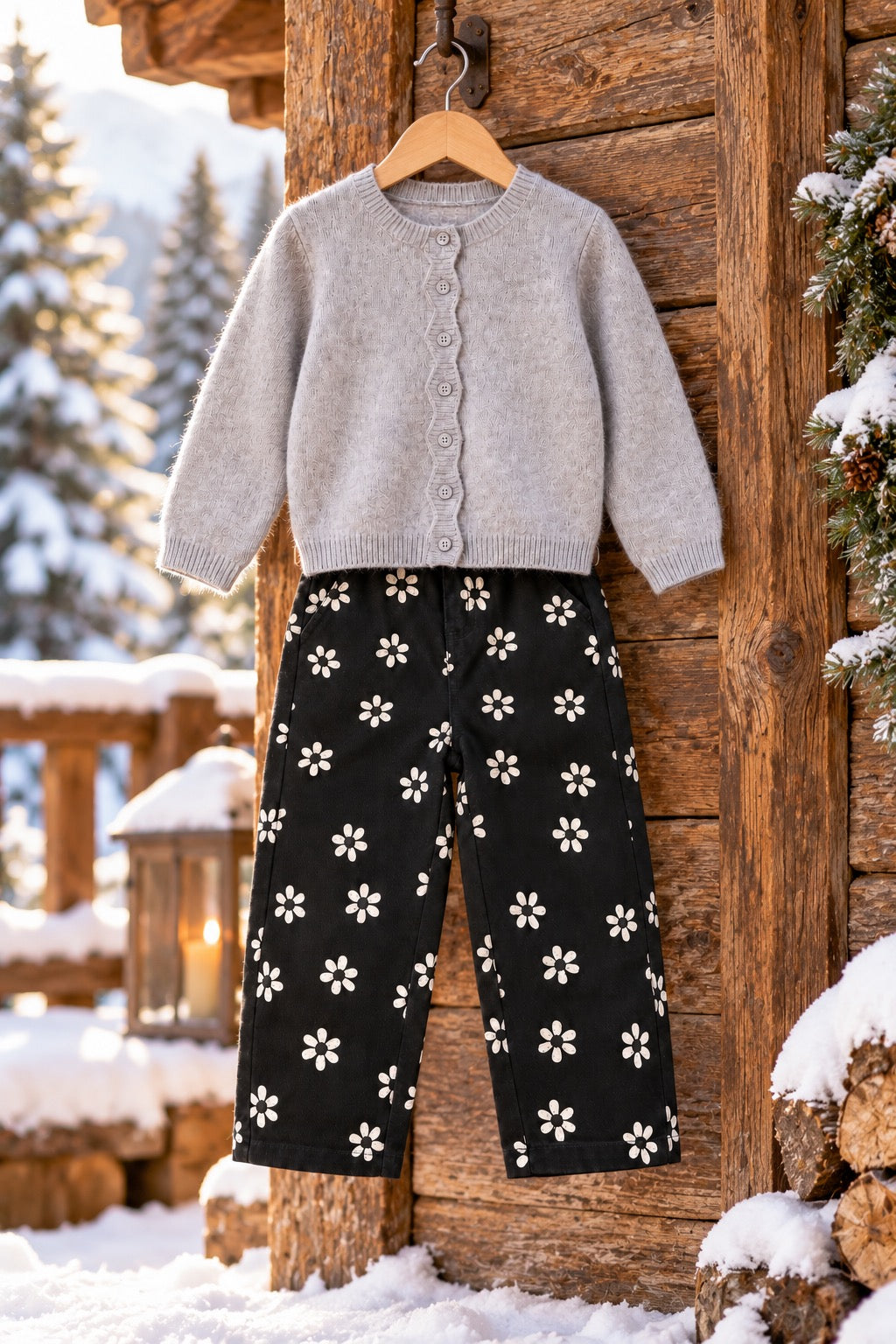 Black Daisy Dove Pants