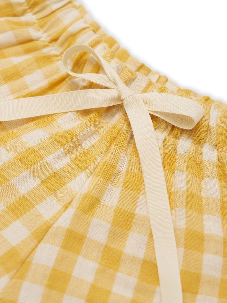Honeycomb Gingham Frill Shorts