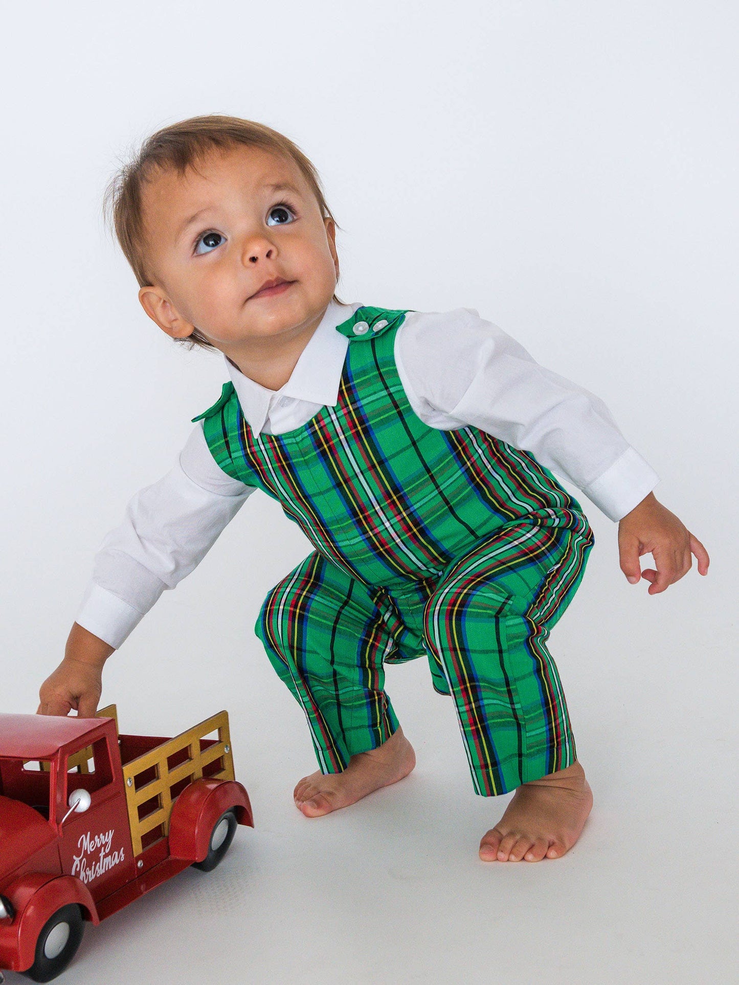 Nicholas Plaid Longall Romper Set