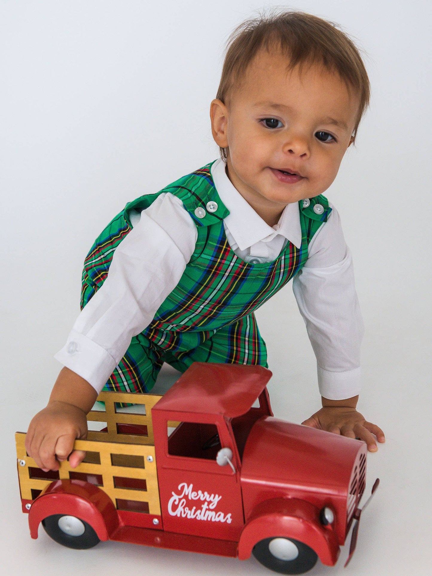 Nicholas Plaid Longall Romper Set