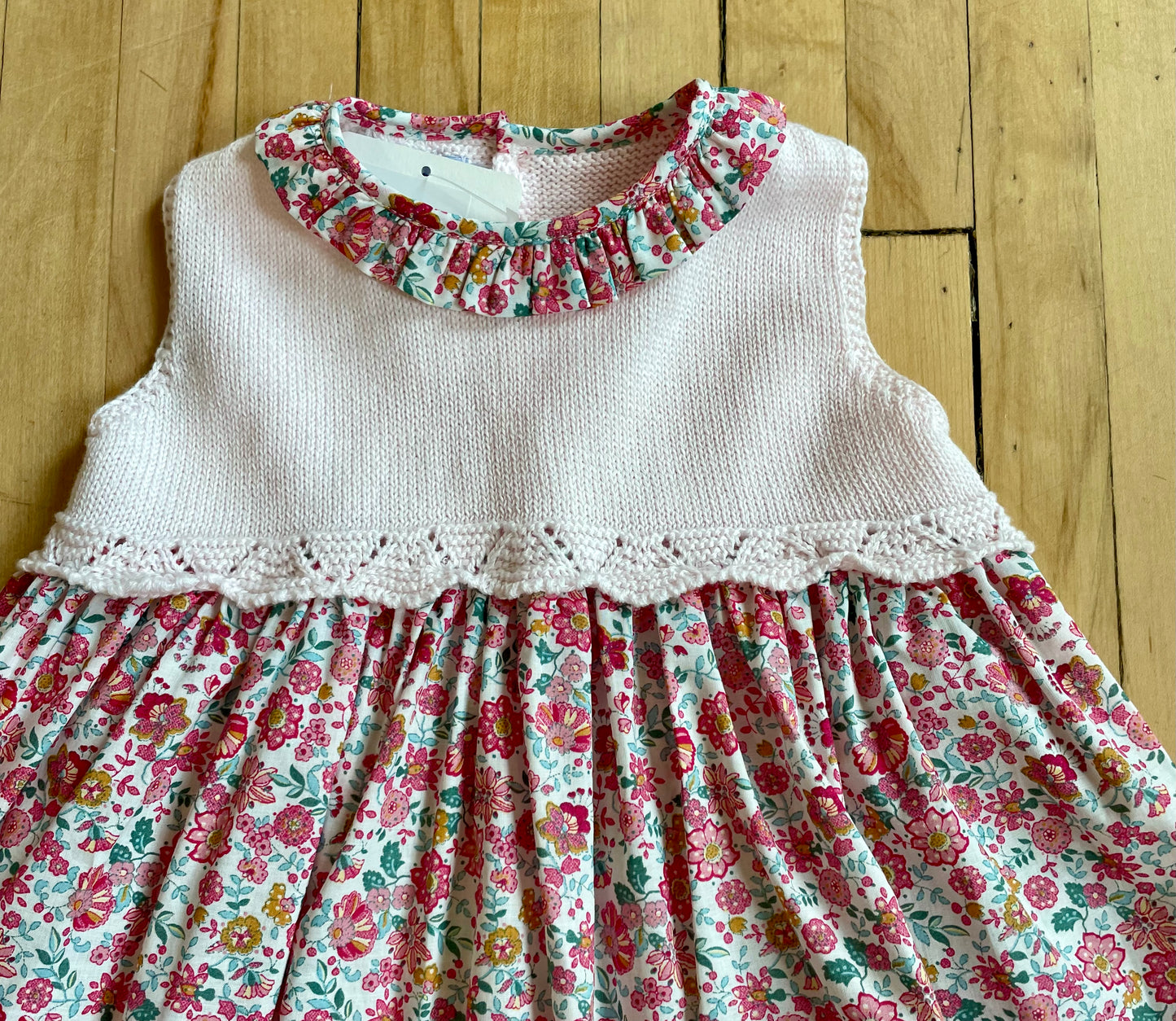 Yoke Pink Floral Dress