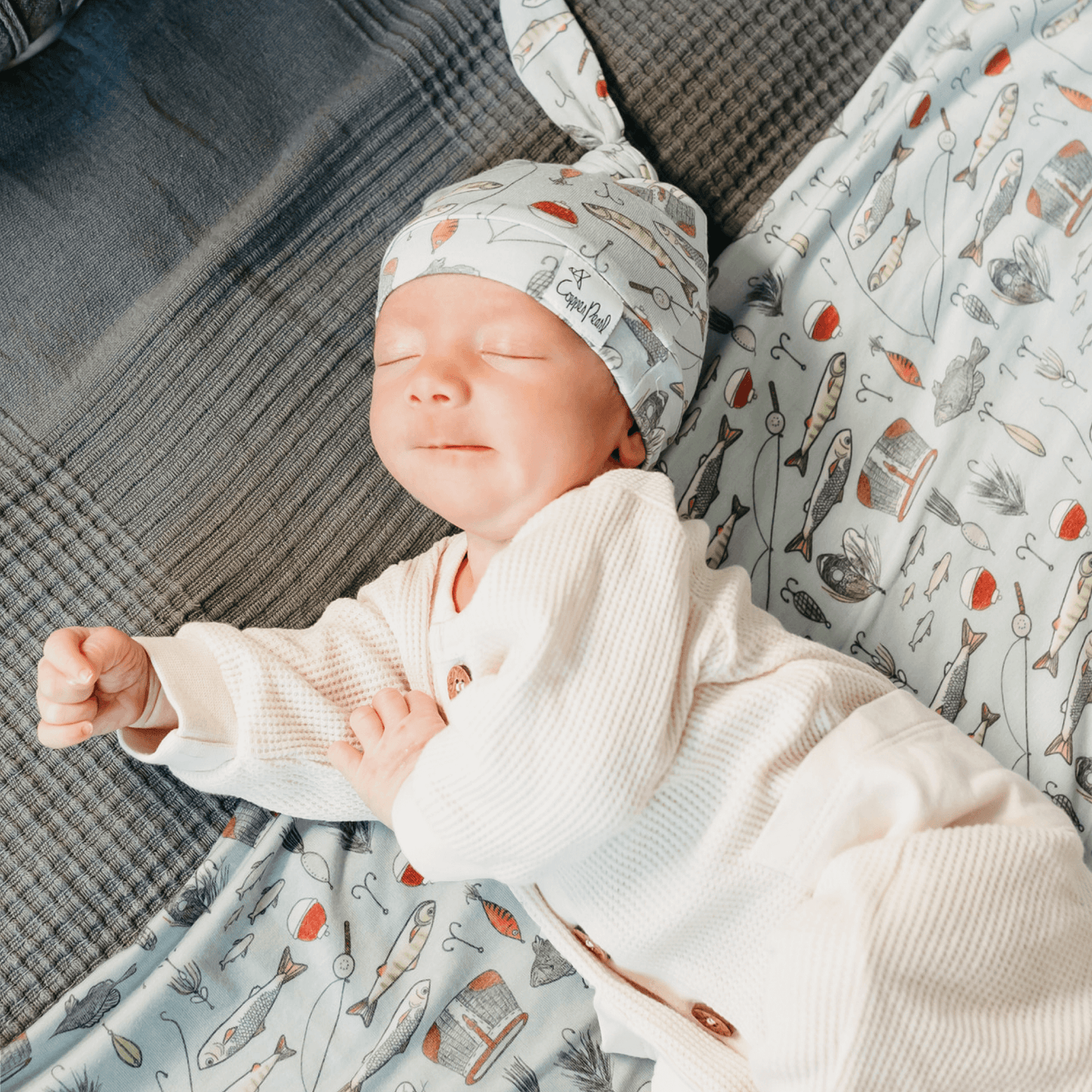 Trout Single Knit Swaddle Blanket