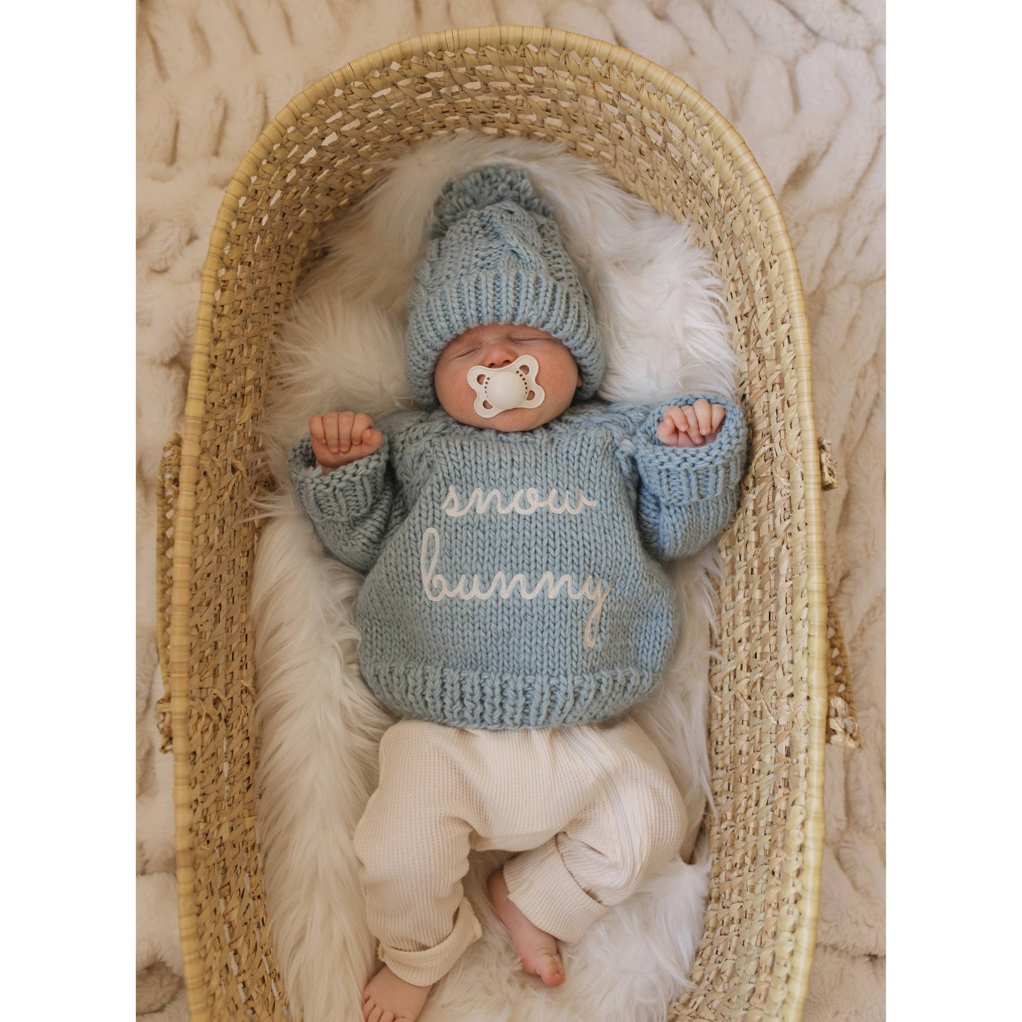 Blue Cable Beanie Knit Beanie