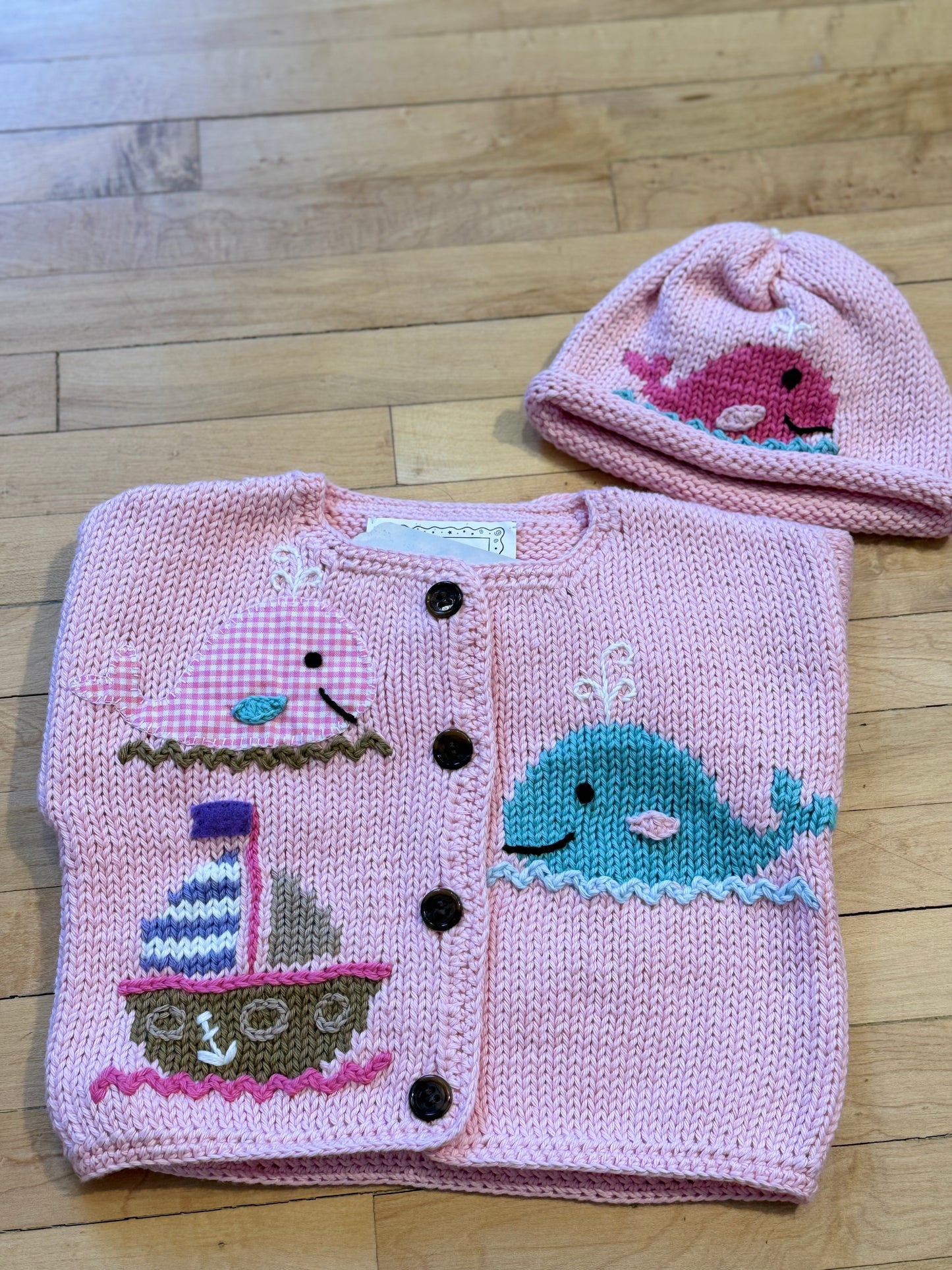 Pink Whale Watch Knit Sweater