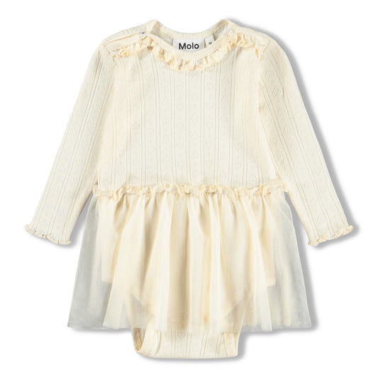 Frillo Dress / Pearlized Ivory