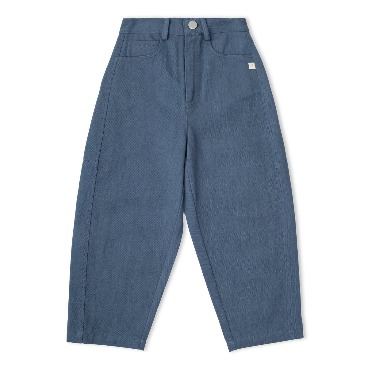 Navy Organic Twill Barrel Pants