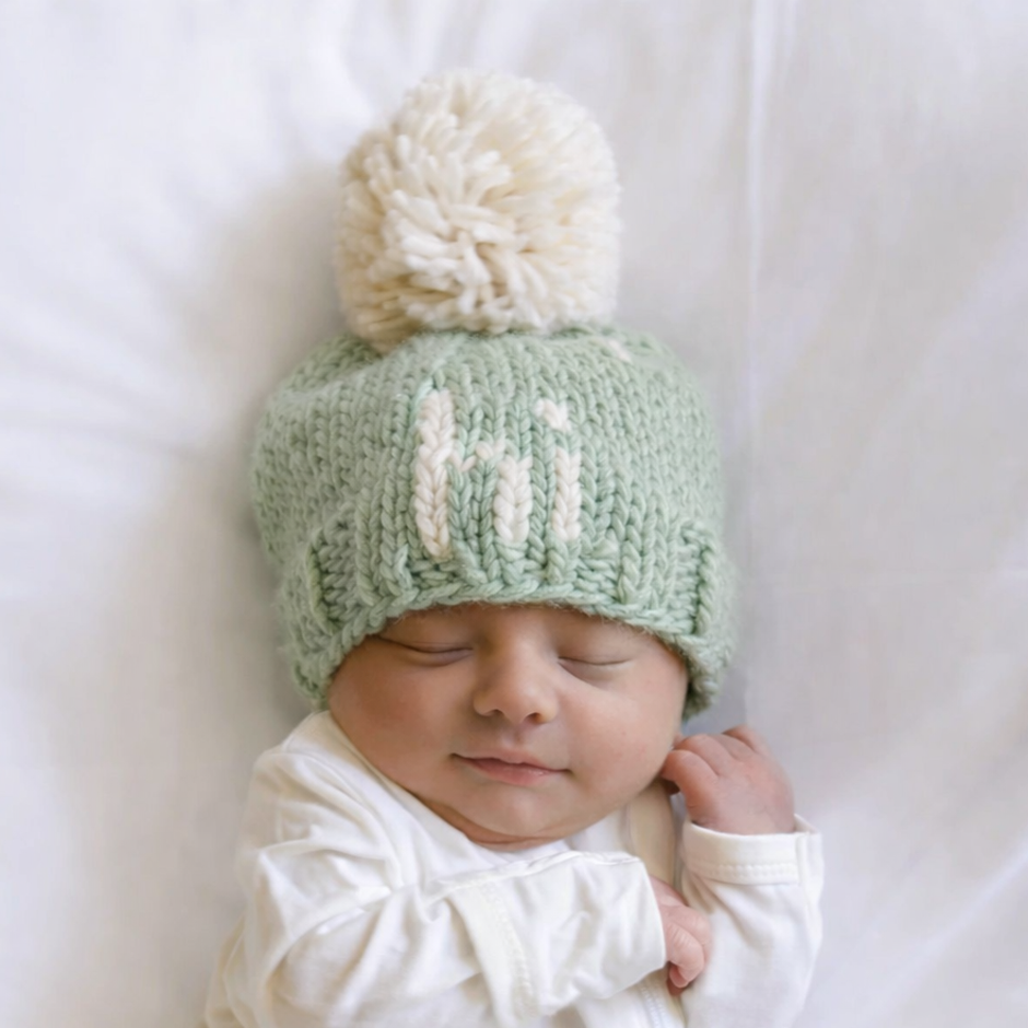 Hi. Sage Hand Knit Beanie