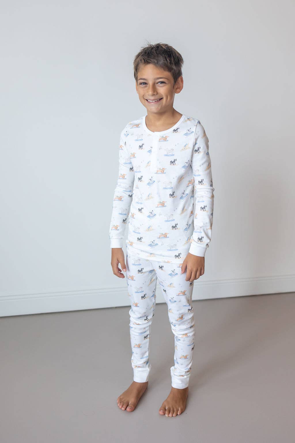 Ski Pups Boy Pima Kids Long PJ Set