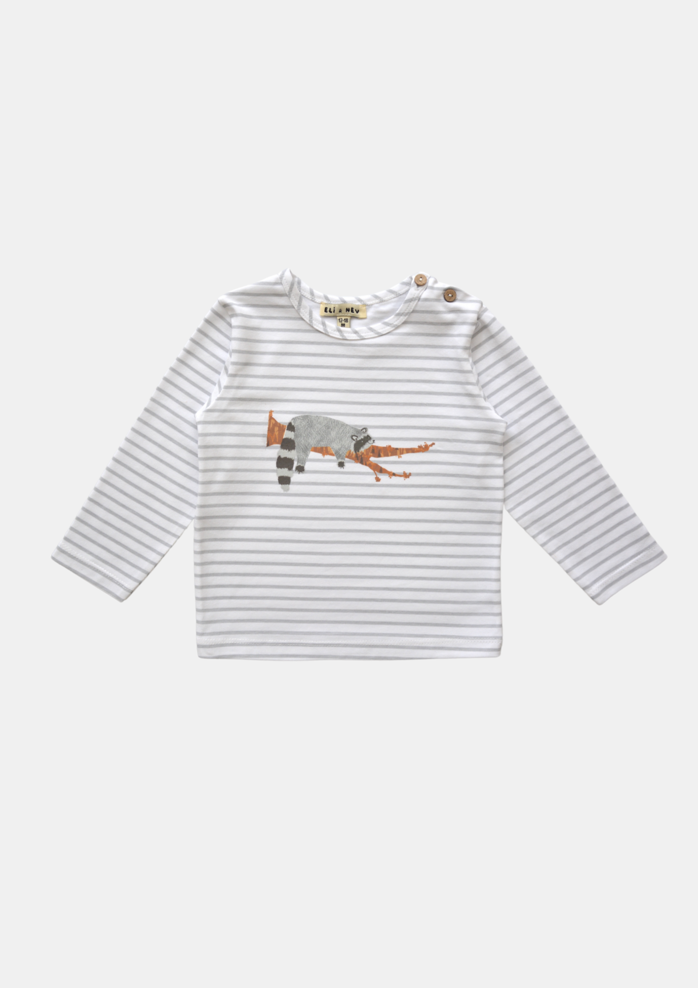 Baby /Kids Raccoon Striped LS Tee