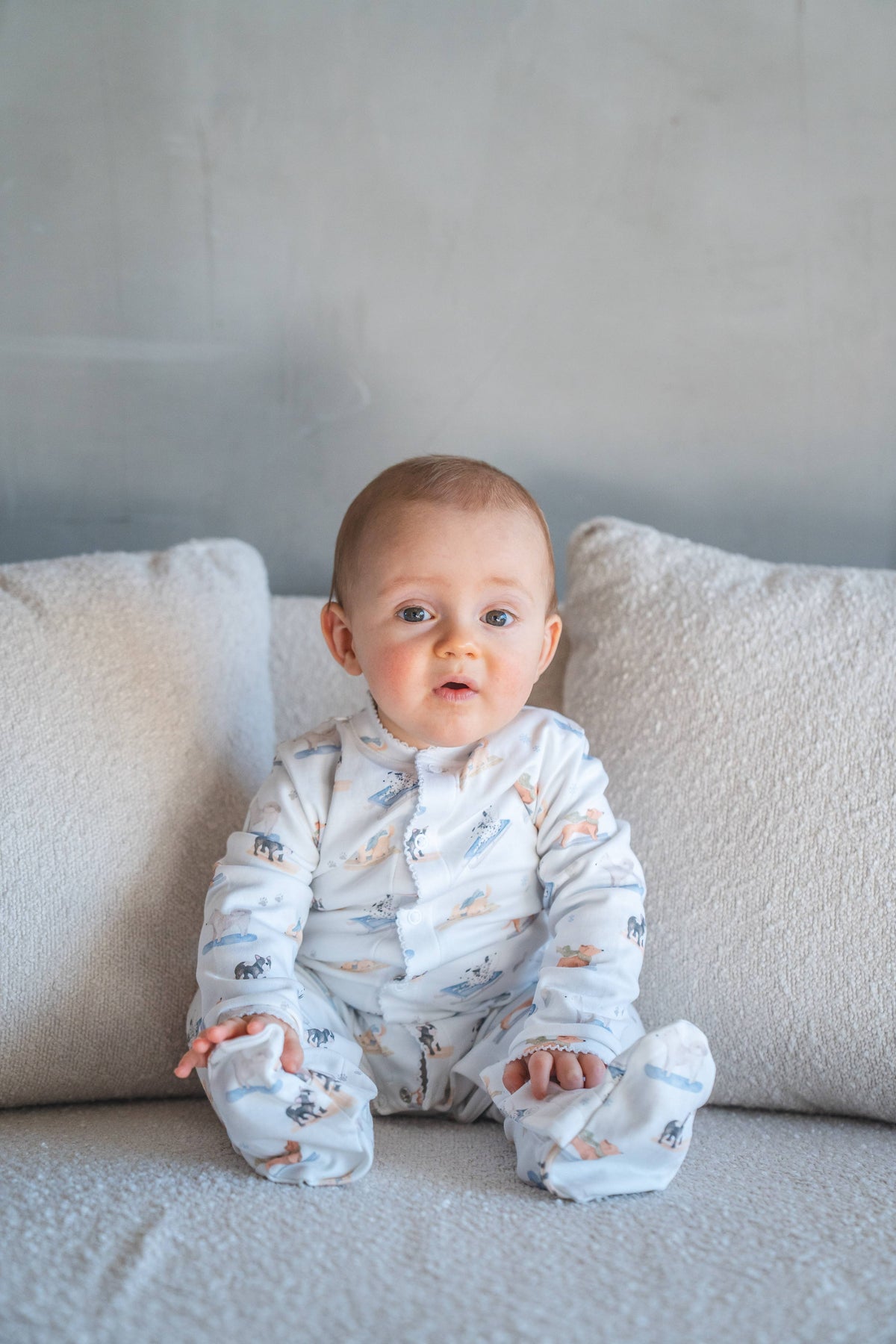 Ski Pups Boy Pima Baby Onesies Sleep & Play