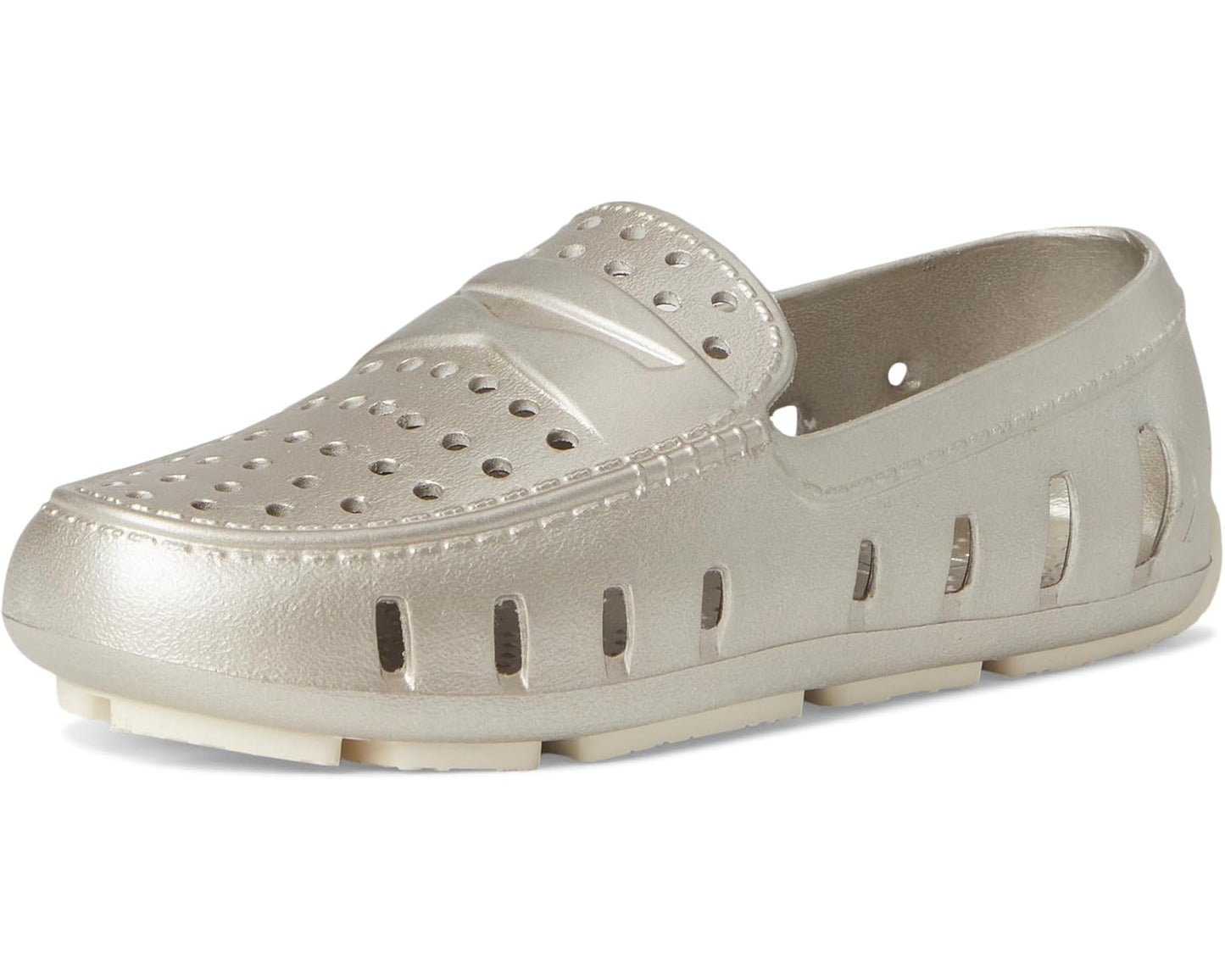 Metallic White Gold Prodigy Loafer