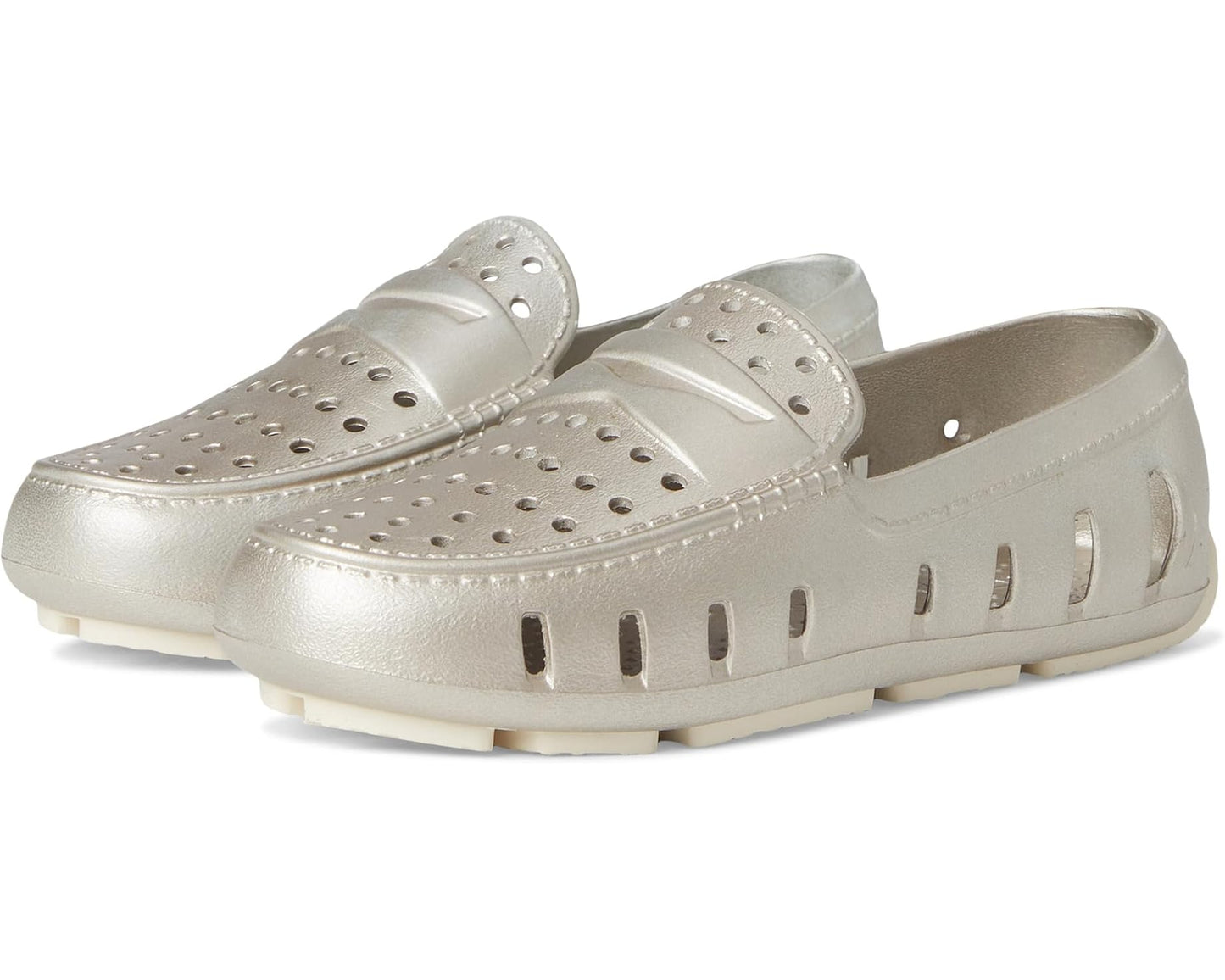 Metallic White Gold Prodigy Loafer