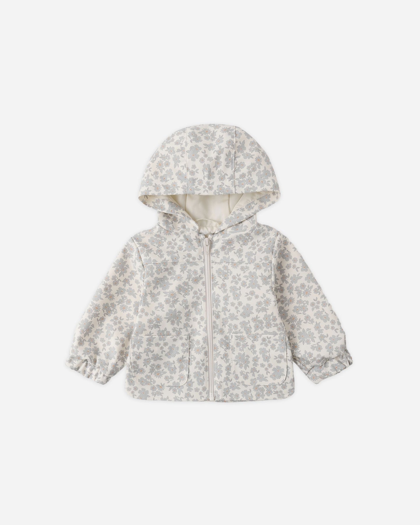 Blue Floral Rain Coat