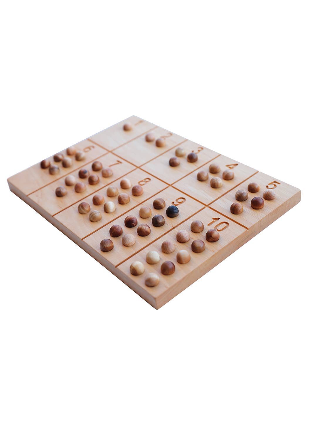 Wooden Story - Montessori Number Tracking Board With Balls