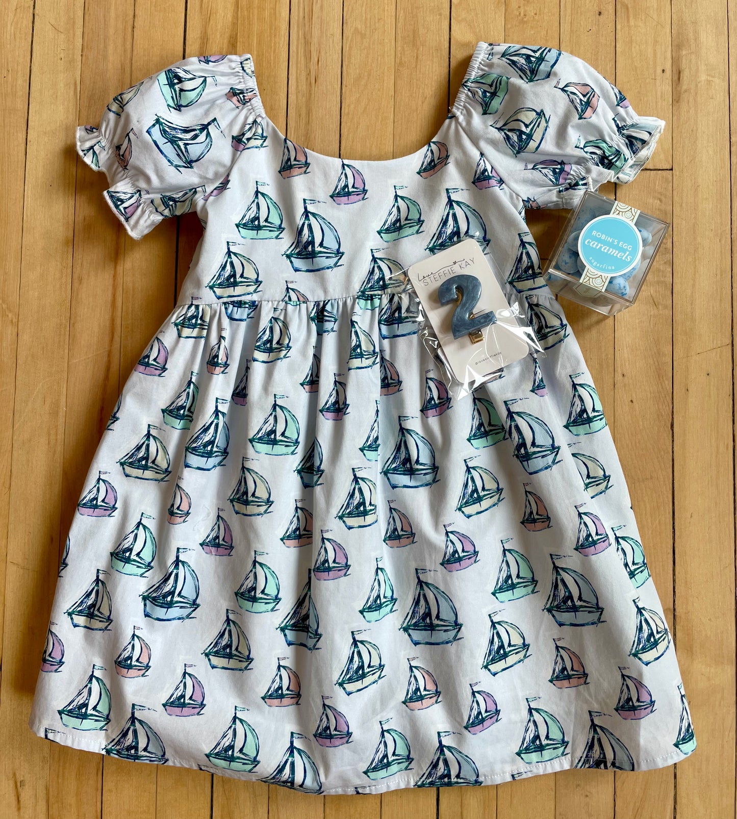 Mini Ella Blue Sailboats Dress