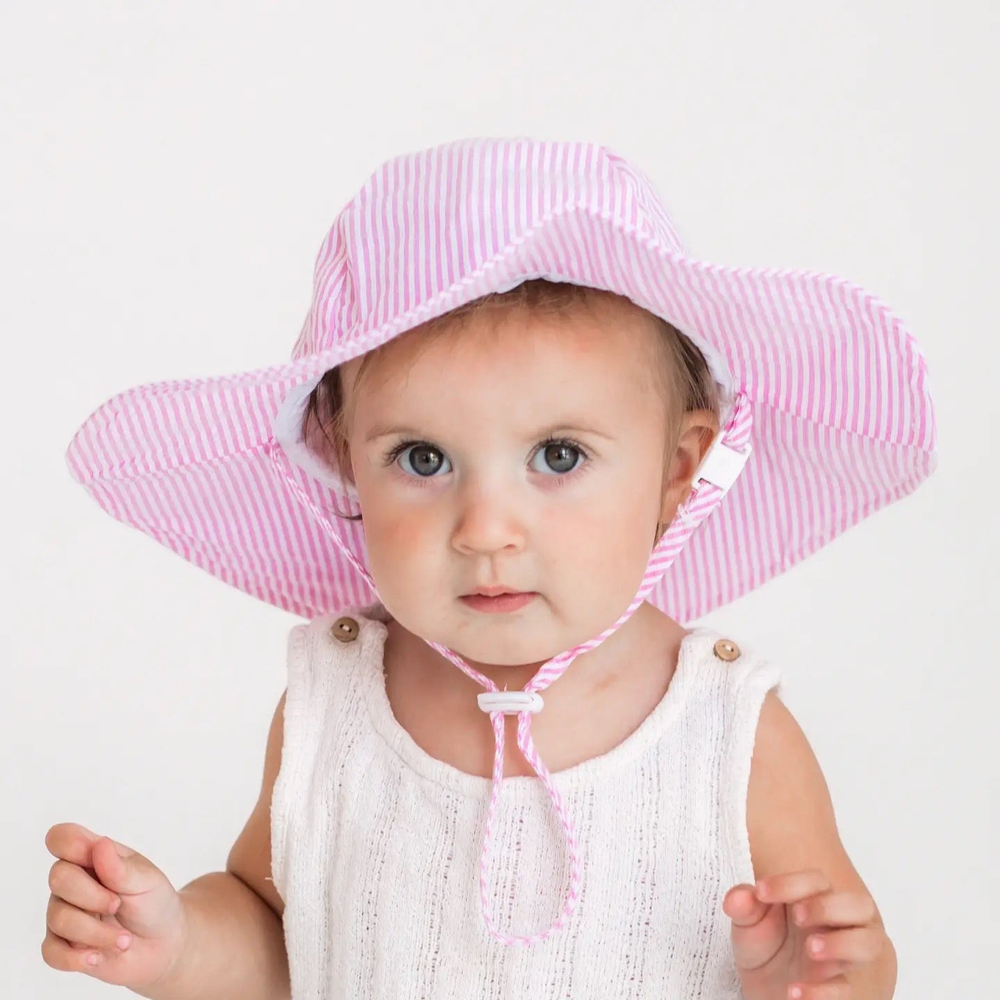 Pink Seersucker Sunhat