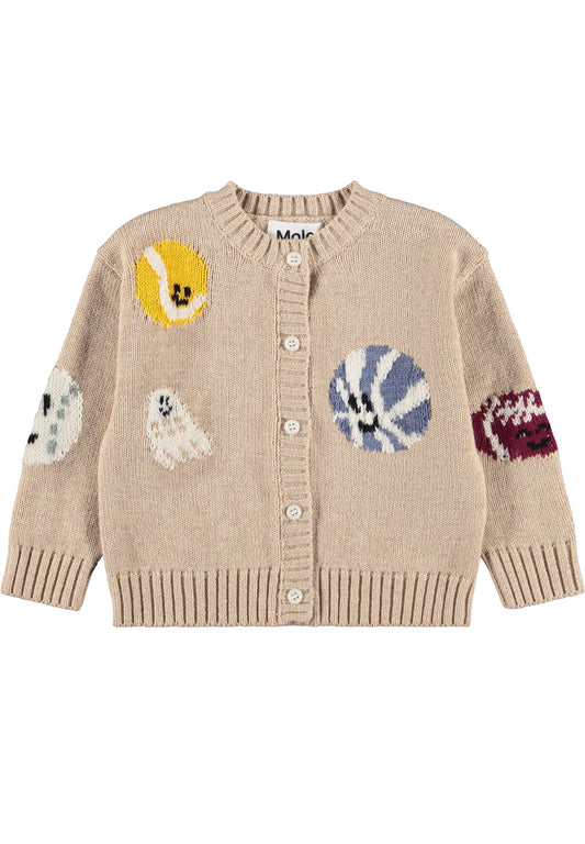 Breeze Sandy Fuzzy Ball Cardigan