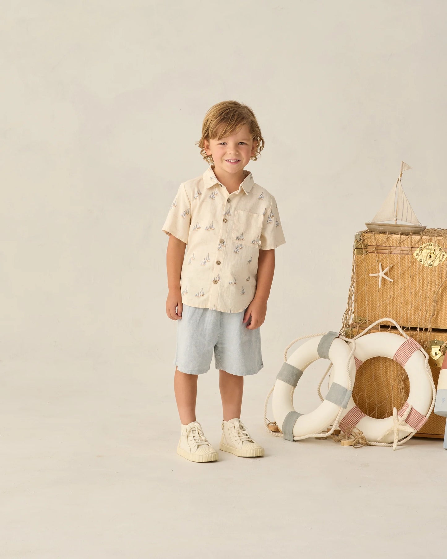 Perry Heathered Light Blue Shorts