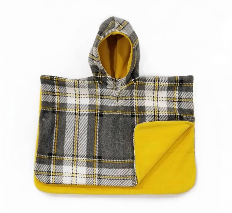 Fleece Car Seat Poncho, Sunshine Plaid