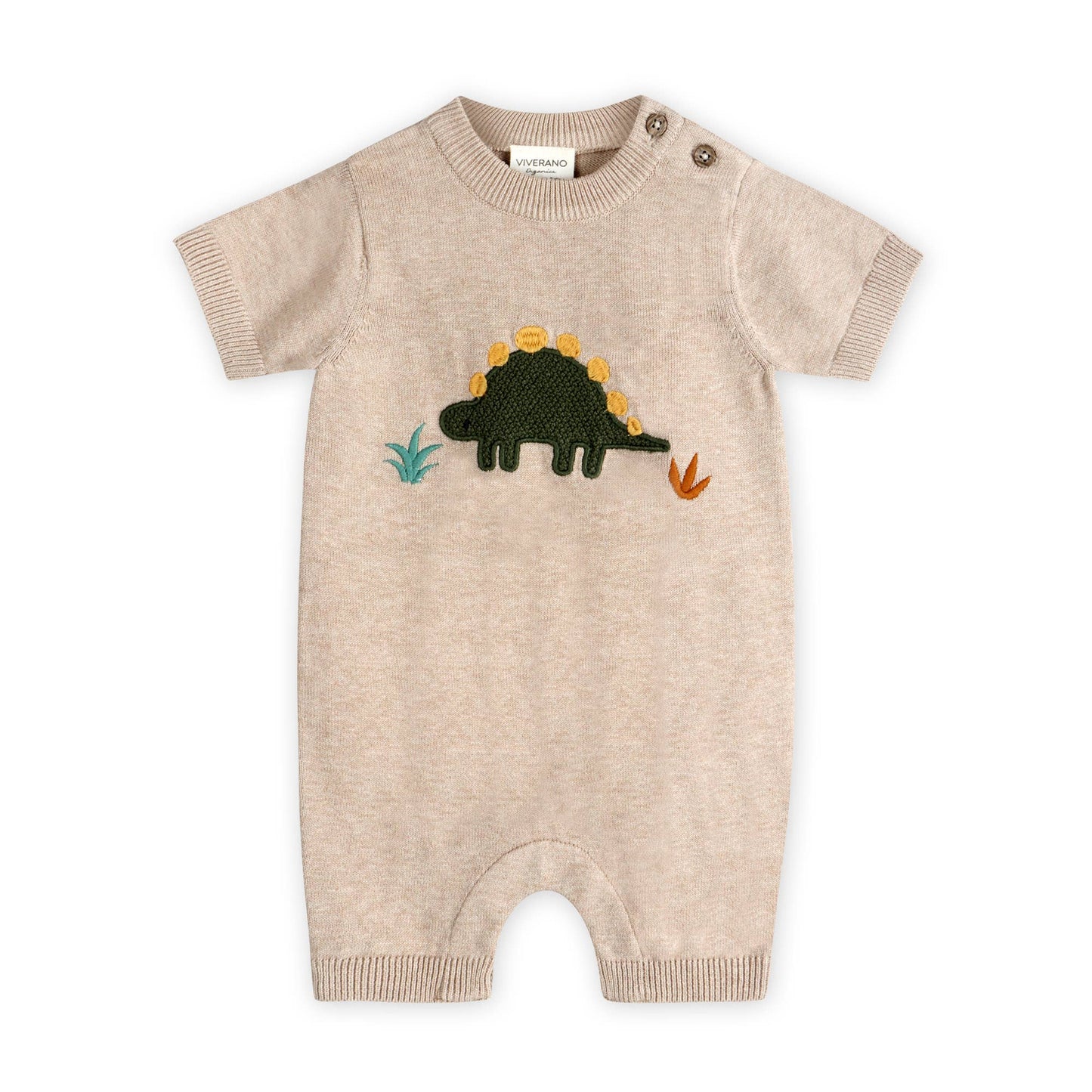 Dino Applique Knit Romper